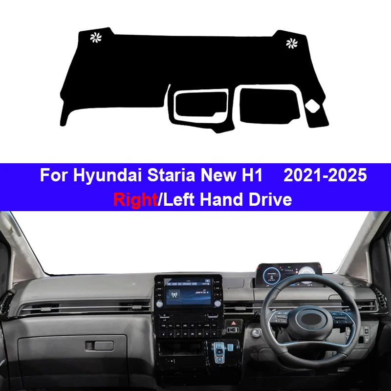 Car Dashboard Cover For Hyundai Staria New H1 2021-2023 2024 2025 Center Console Protector Carpet Dashmat Sun-shade Accessories