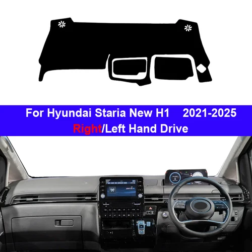 Imagen 2 del producto Cubierta del salpicadero del coche para Hyundai Staria nuevo H1 2021-2023 2024 2025 Protector de consola central alfombra Dashmat accesorios de parasol