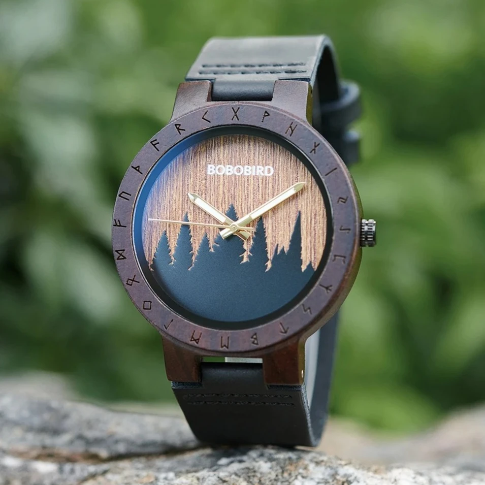 

Мужские часы BOBO BIRD Часы унисекс Деревянные кварцевые наручные часы из искусственной кожи Поддержка дропшиппинг ЛОГОТИП Настроить