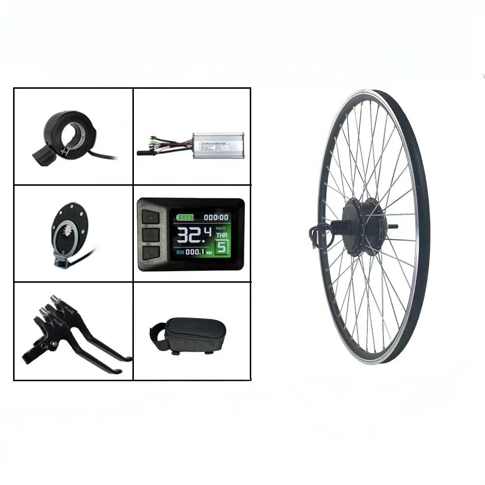 36v 48v Free Sh ipping Waterproof Full Motorcycle Brushless Rear Hub Motor 24 Inch 250w E Bike Conversion Kit No Battery