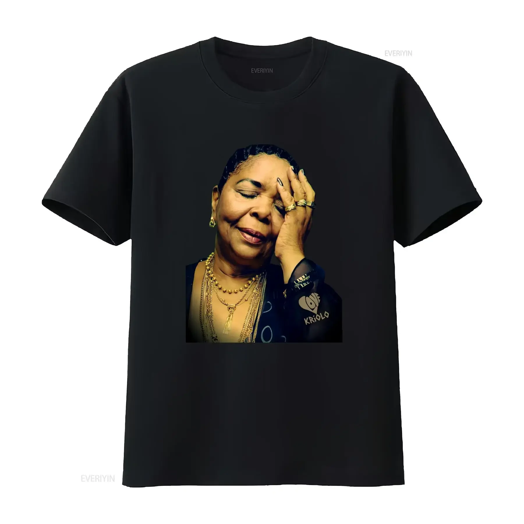 Camiseta Cesaria Evora Cabo Verde Ultra Cotton Love Kriolo, manga larga o corta, vintage, lavada, transpirable, elegante y cómoda