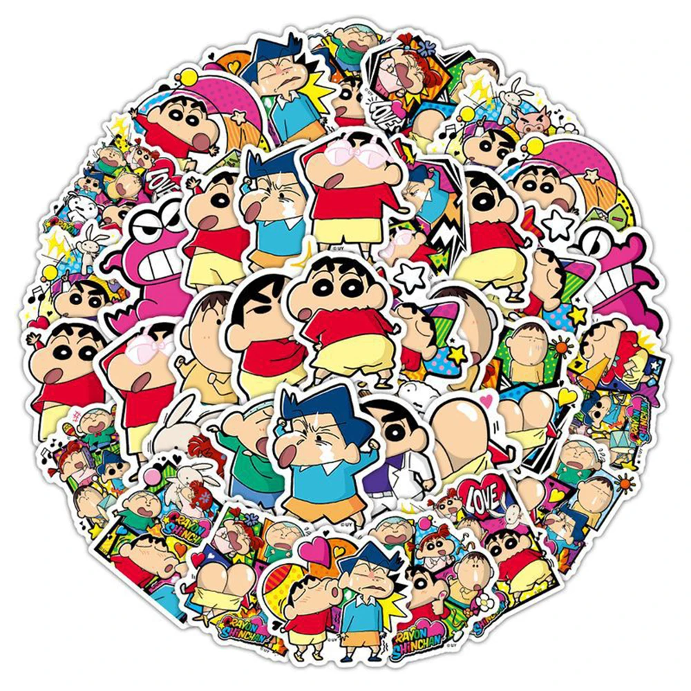 10/30/50pcs การ์ตูน Crayon Shin-Chan อะนิเมะสติกเกอร์รูปลอกสําหรับโน๊ตบุ๊คกีตาร์โทรศัพท์รถจักรยานกันน้ําน่ารัก PVC สติกเกอร์ของเล่นเด็ก