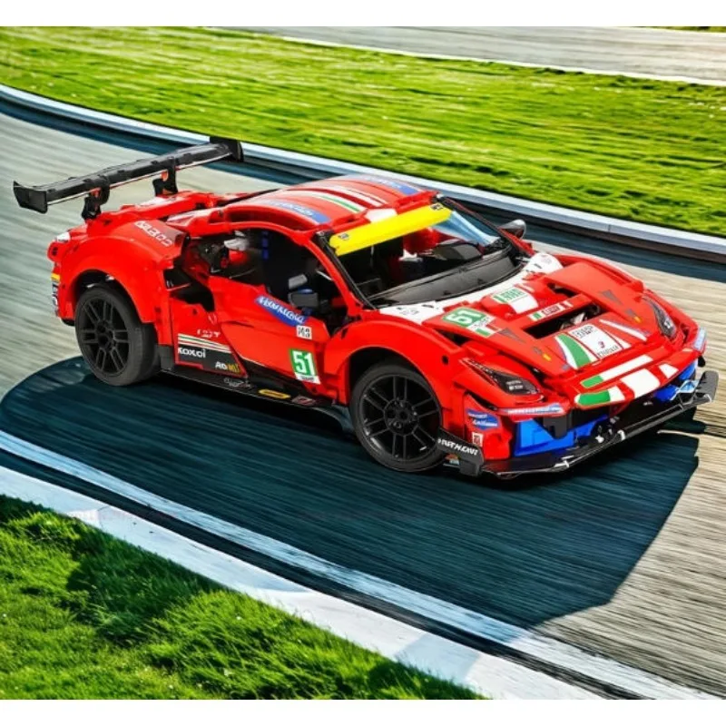 Technical 1684PCS 488GTE Collectible Champion GT Race Car Building Blocks 42125 Series Detailed Display Model Vehicle Decor Gift moc