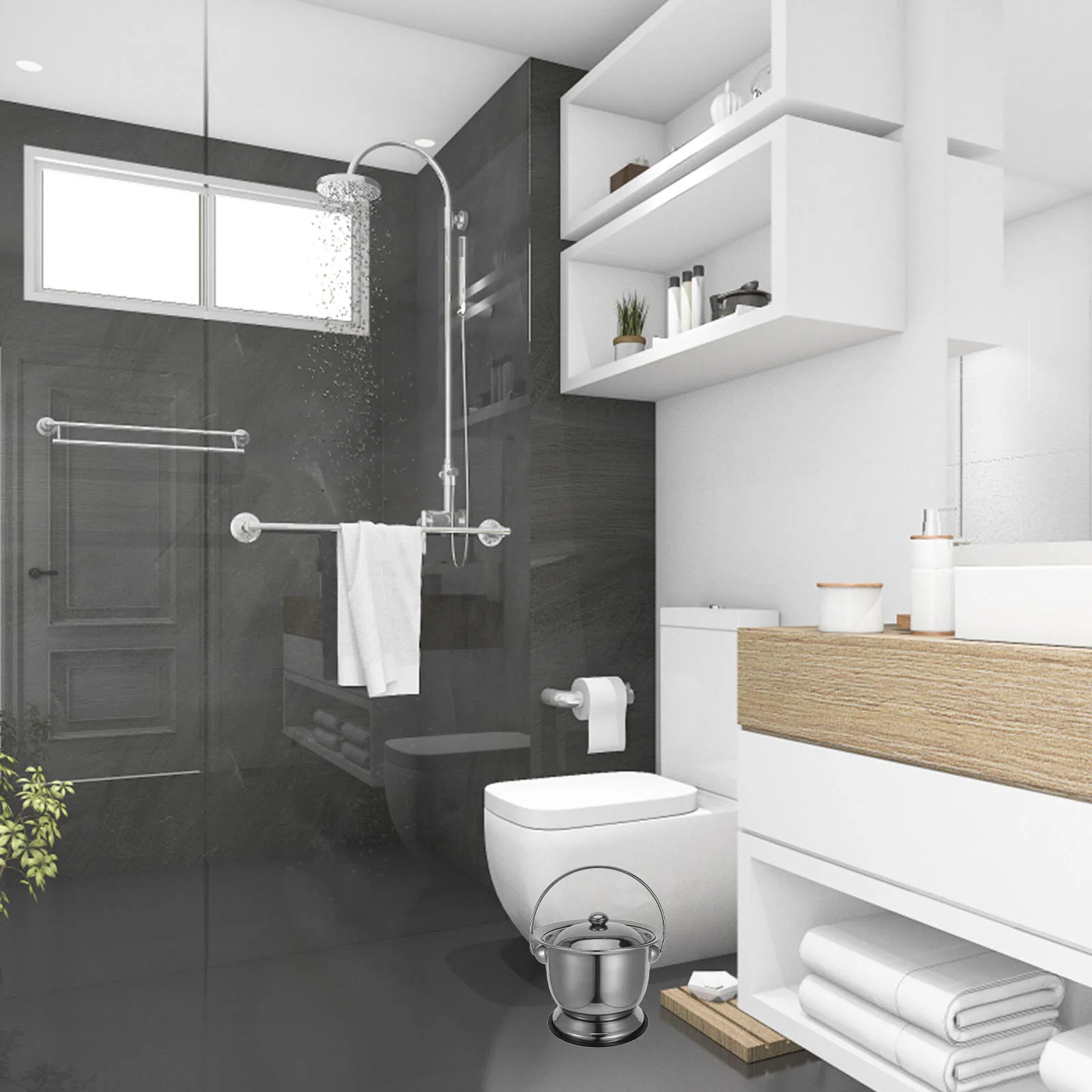 

Stainless Steel Urine Bucket Chamber Pot For Adults Elderly Portable Bedside Commode Home Hospital Travel Camping Car Use