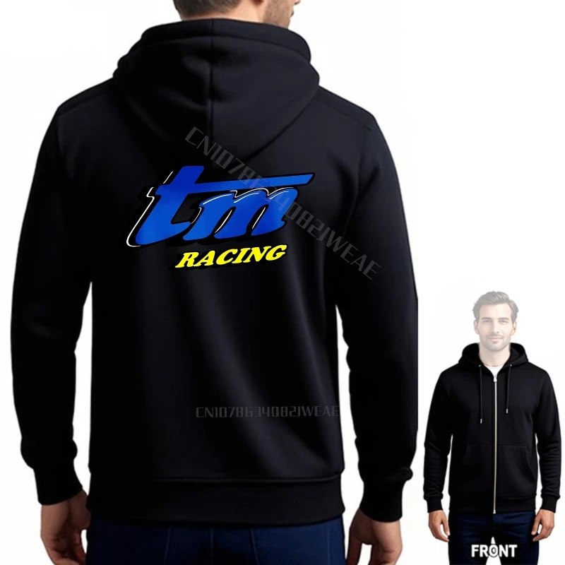 Felpa con cerniera Felpe con cappuccio basic Blu Tm Racing Logo Design Pullover per ragazzi anime con cerniera Pullover unisex Traspirante