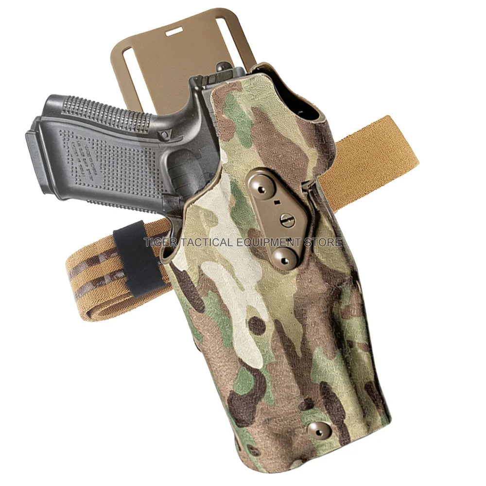 6354DO Tactical Pistol Holster for Glock 17/19 with X300/X300U Flashlight Airsoft -832 ALS Quick Release Leggings Holster
