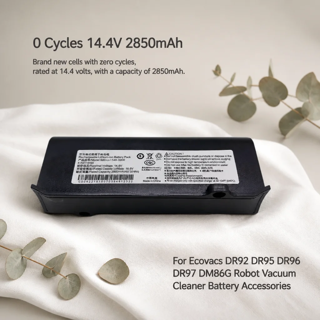 14.4V 2850mAh 0 Cycles Replacement Battery For Ecovacs DR92 DR95 DR96 DR97 DM86G Robot Vacuum Cleaner Parts