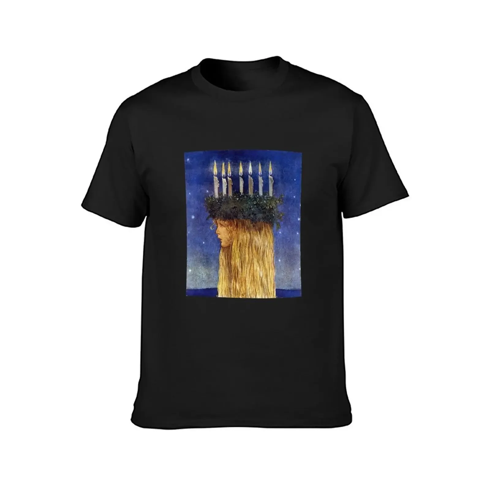 St. Lucia - John Bauer, advent T-Shirt for a boy Short sleeve tee quick drying oversized mens champion t shirts