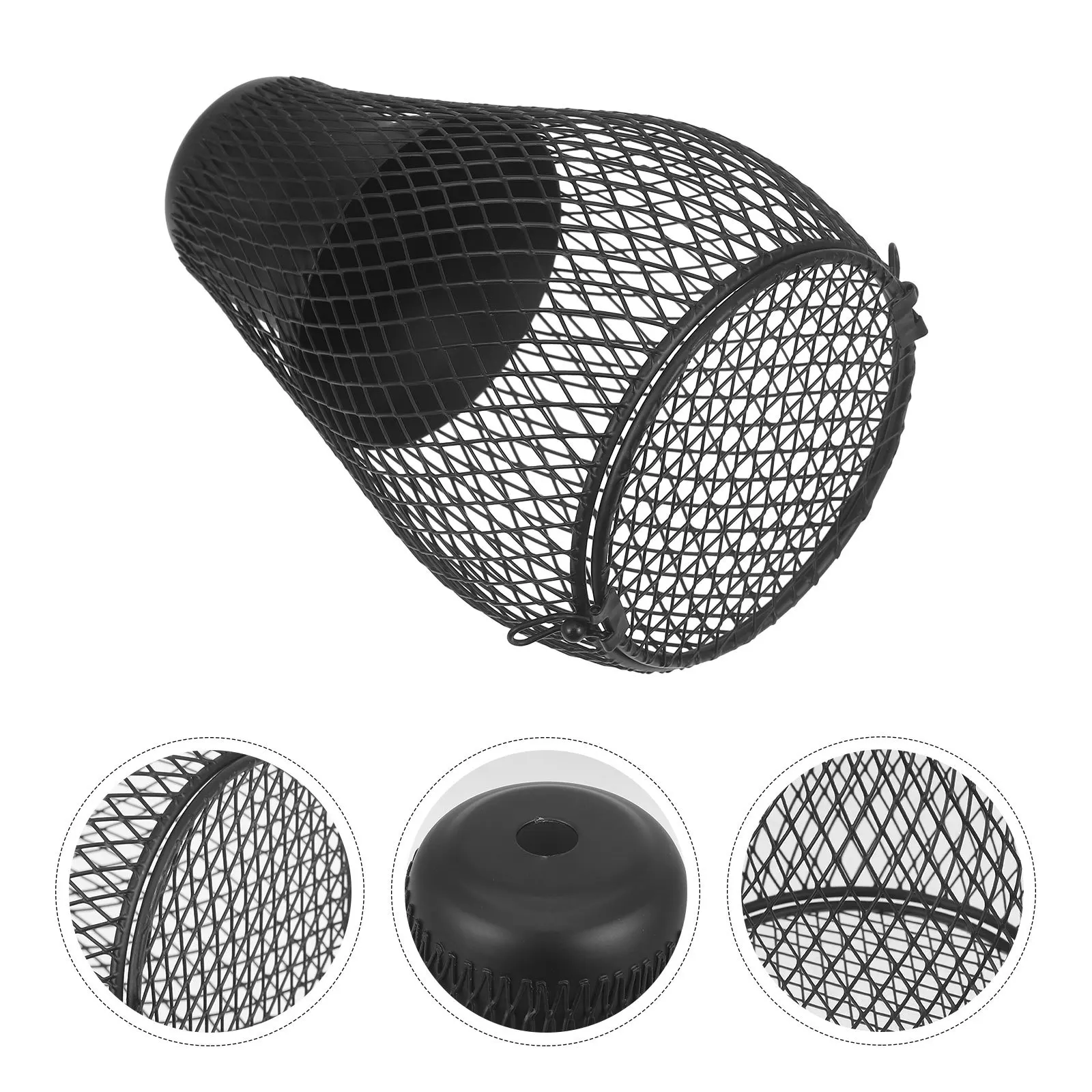 

Reptile Heat Lamp Protector Insulation Lampshade Metal Cover Reptile Terrariums Accessory Open Bottom Design Easy Bulb