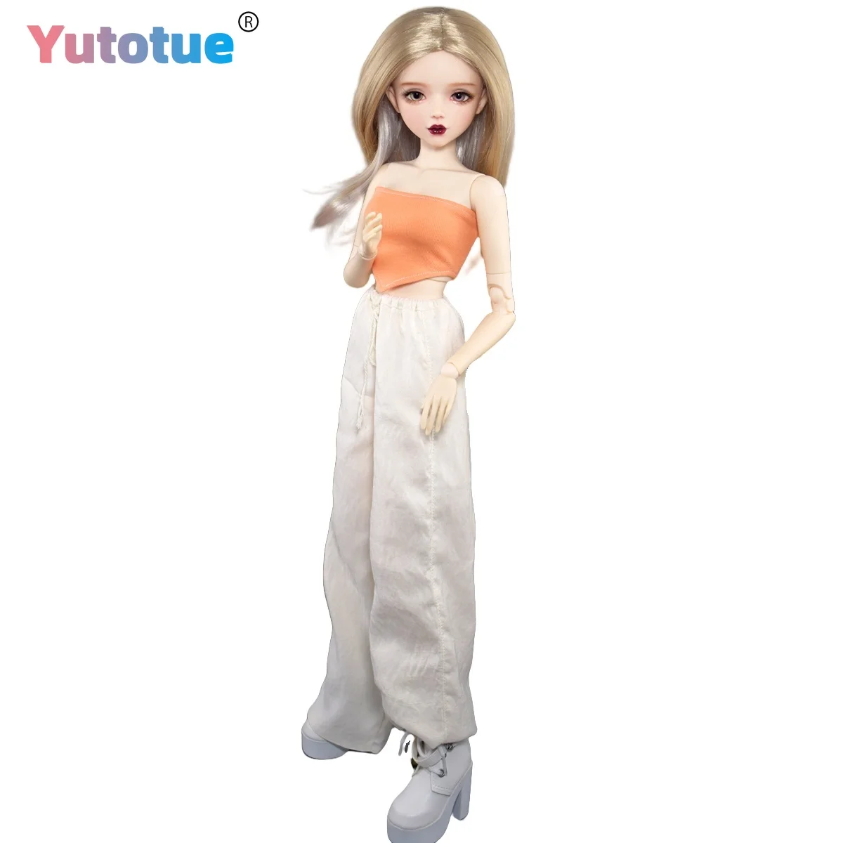 

YUTOTUE 56cm Height Fashion Doll Makeup Face Lifelike Vest Pants Shoes Wig Removable Toy 1/3 BJD Doll