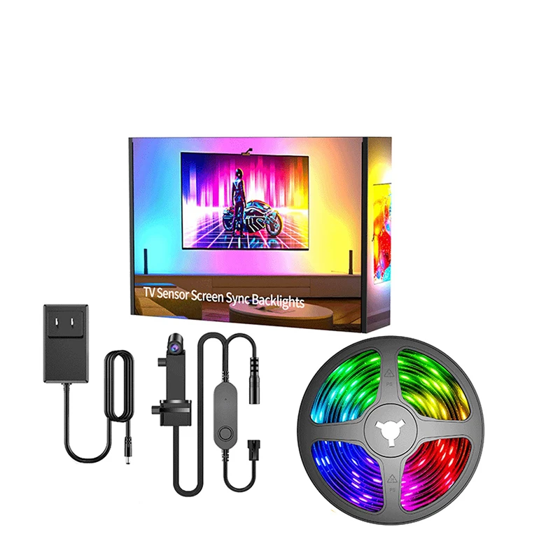 

RGBIC TV Backlight Strip,AR Color Gamut Sensor,can Capture Part of The Color on The Screen,12.5FT/55-65,16.4FT/65-85 TV,US Power