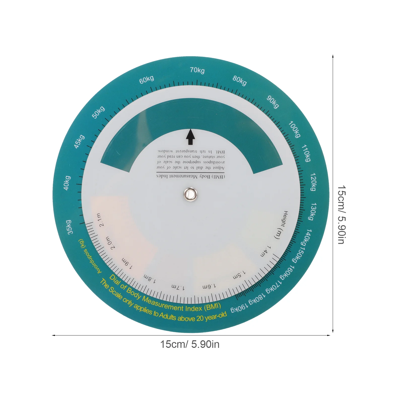 Grafico Bmi femminile Aspetto rapido Peso della ruota Nastro di misurazione del corpo Indice dell'obesità Grafici per forniture domestiche Adesivo