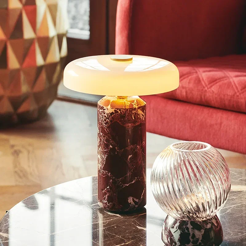 

Светодиодная настольная лампа из датского камня с сенсорным переключателем, современная мраморная настольная лампа, современная гостиная, кабинет, спальня, прикроватная настольная лампа