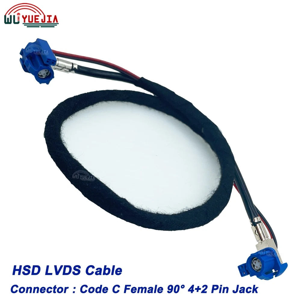 HSD RAL5005 Blue C Female Jack Right Angle 4+2Pin Connector High Speed Data 535 4-Core Transmission Harness Wire HSD LVDS Cable