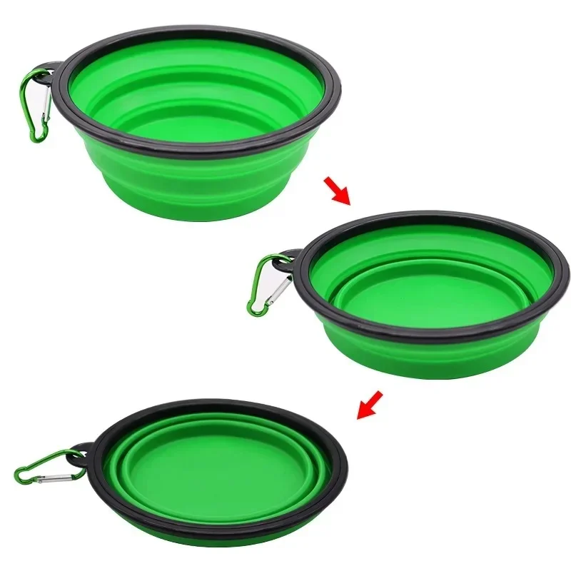 1/2pcs Silicone Pet Folding Bowl, Outdoor Dog Basin, Anti-tipping Dog Food, Dog Rice Bowl, Drinking Bowl, Pet Supplies