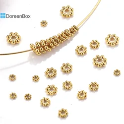 Aço inoxidável Snowflake Spacer Beads, Cor do Ouro, Colar DIY, Pulseira Bead, Fazer Jóias, Needlework Acessório, 20Pcs