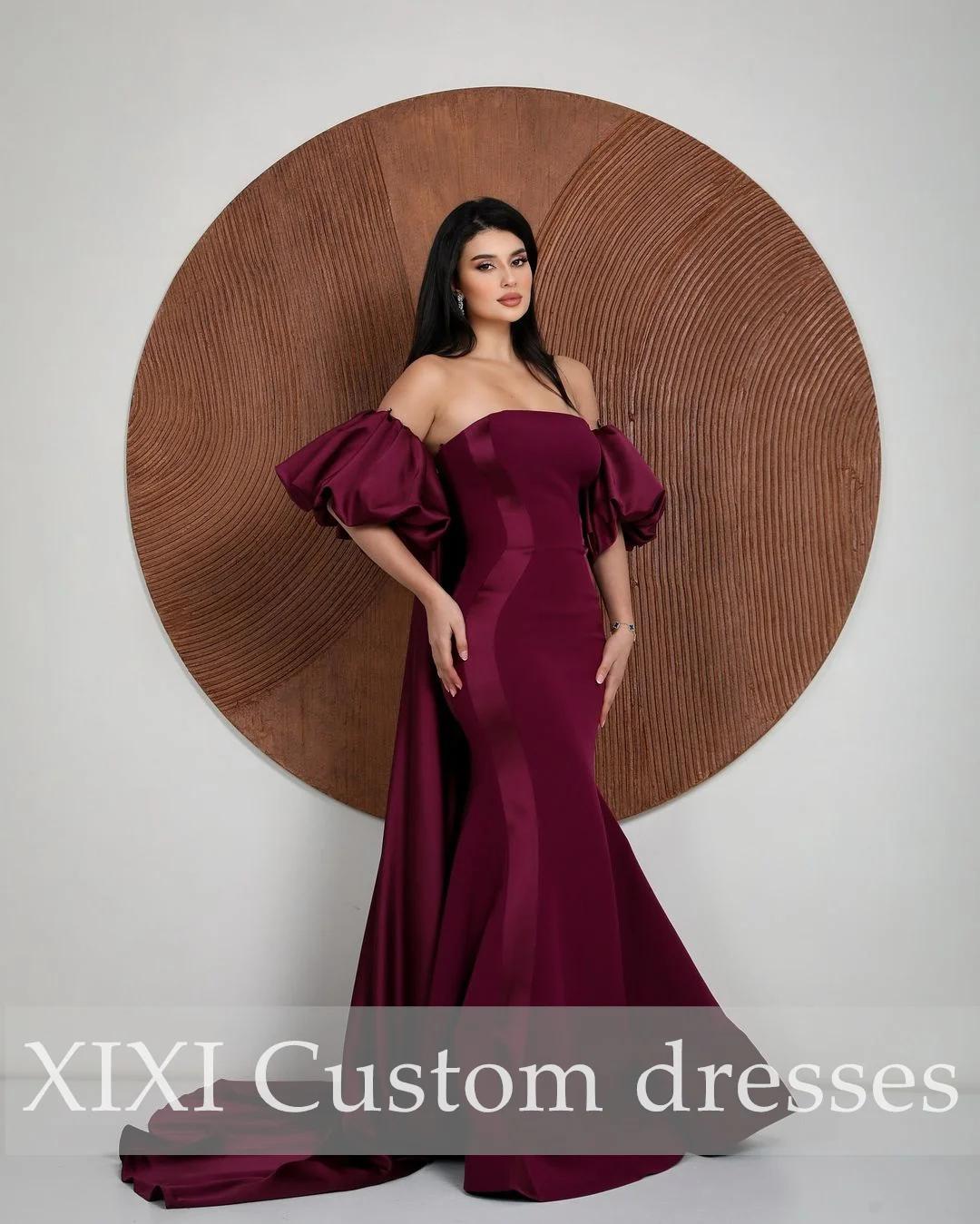 XIXI فساتين سهرة Mermaid Strapless Floor-Lengt Lace Zipper Up Sleeveless Wedding Party Dress Dresses For Special Events Dresses