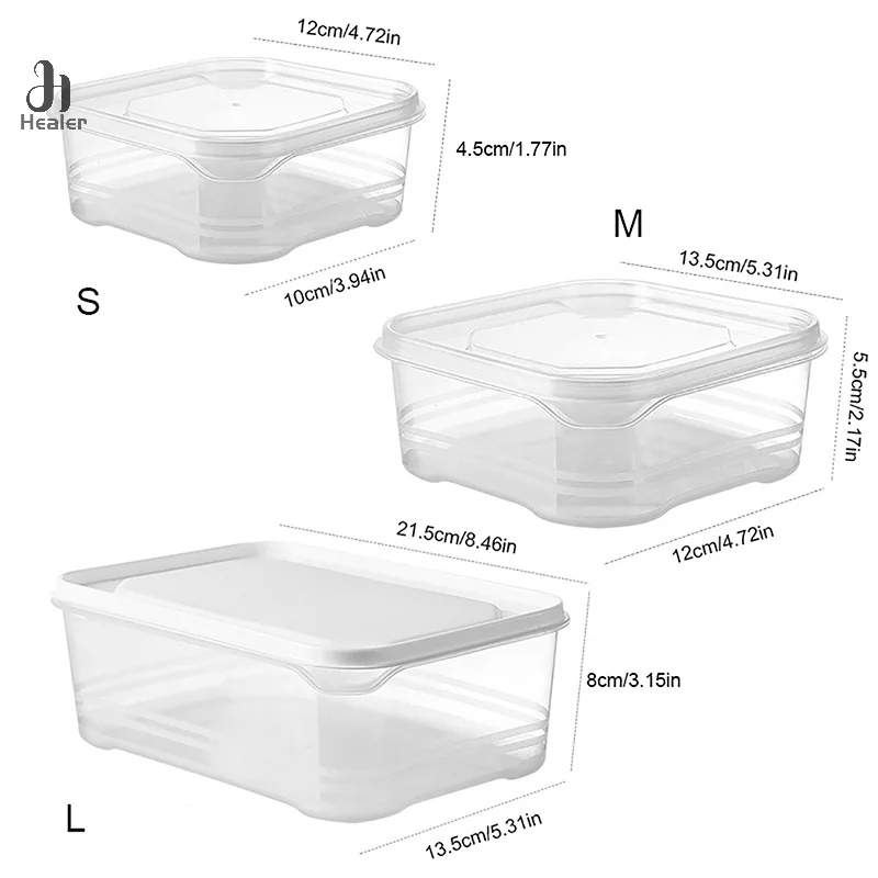 Frozen Meat Storage Box Portable Refrigerator Fruit Vegetable Fresh-Keeping Organizer Box Transparent Cheese Container Kitchen