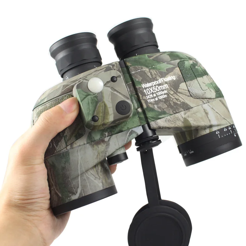 

Binoculars 10x50 Professional Marine Waterproof Compass Rangefinder For Hunting Telescope High Power Night Vision