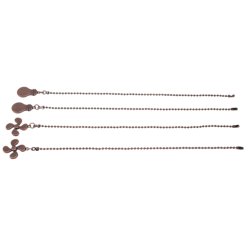 

4Pcs Ceiling Fan Pull Chain Set,Bulb And Fan Pattern Pull Chain Extension Fan Pull Chain Pendant 12 Inch
