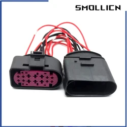 Car HID Xenon Headlight 14 Pin Female To 14 Pin Male Socket Adapter Pigtail 1J0973737 1J0973837 With 20cm Wire Plug And Play