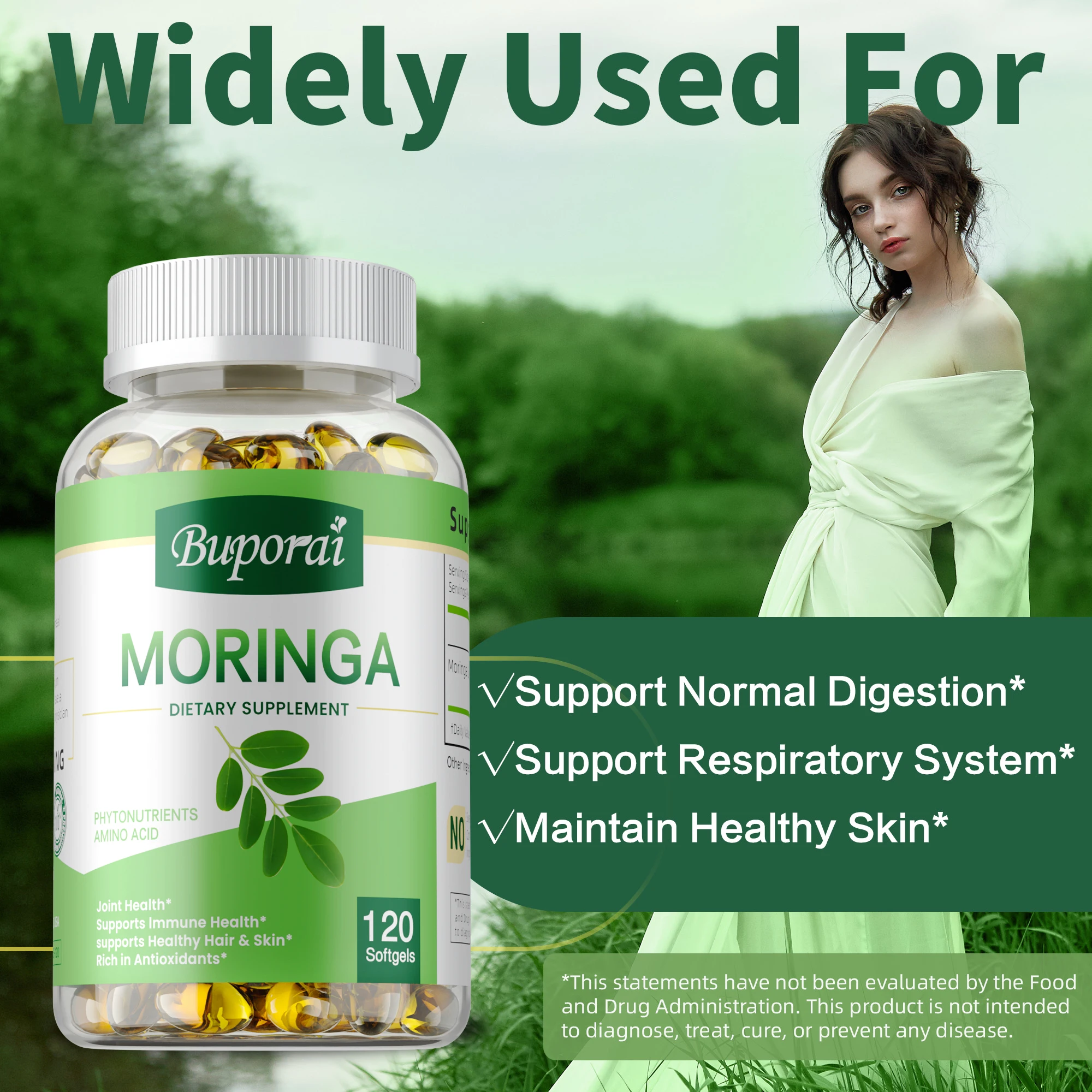 

Moringa Supplements - Anti-aging, Supports Repair of Damaged Cells, Enhances Memory, Reduce Inflammation, Boosts Immunity