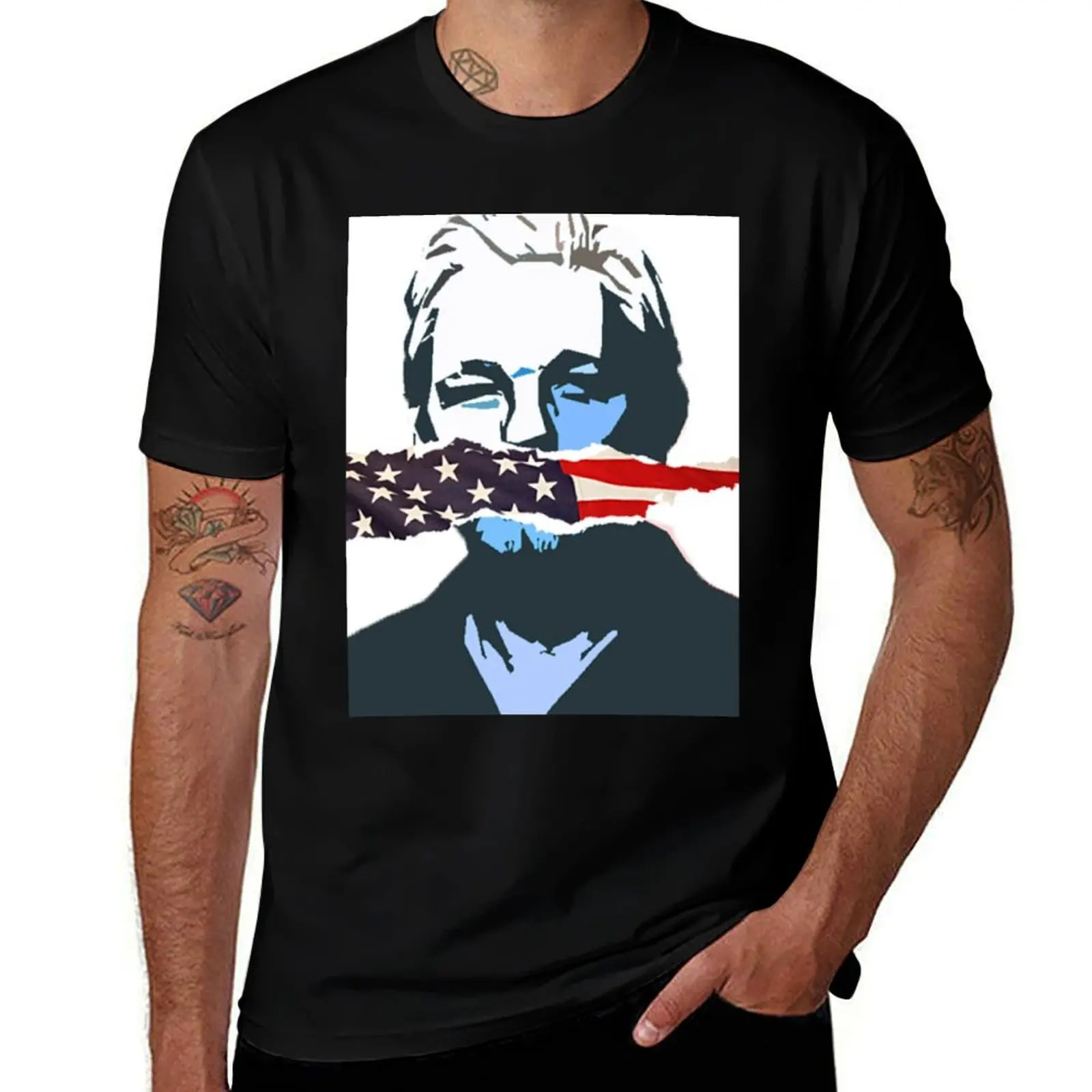 Julian Assange T-Shirt street wear for a boy mens t shirts casual stylish