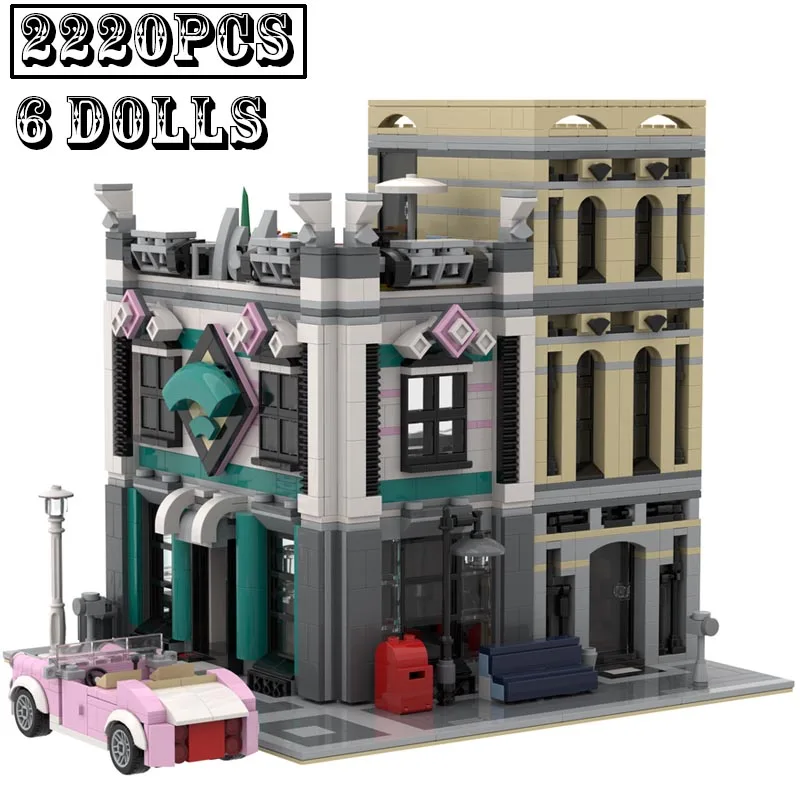 

In Stock New MOC-19379 internet cafe City Street View Modular Fit 10260 Building Blocks Bricks Educational Toys Birthday Gifts