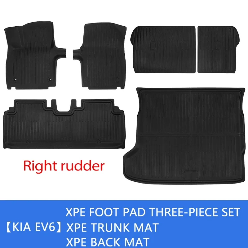 Vloermatten voor Kia EV6 2022 2023 2024 All-Weather Links Rechts Roer RHD LHD Cargo Liner Zware Kofferbak bescherming Rugleuning Mat