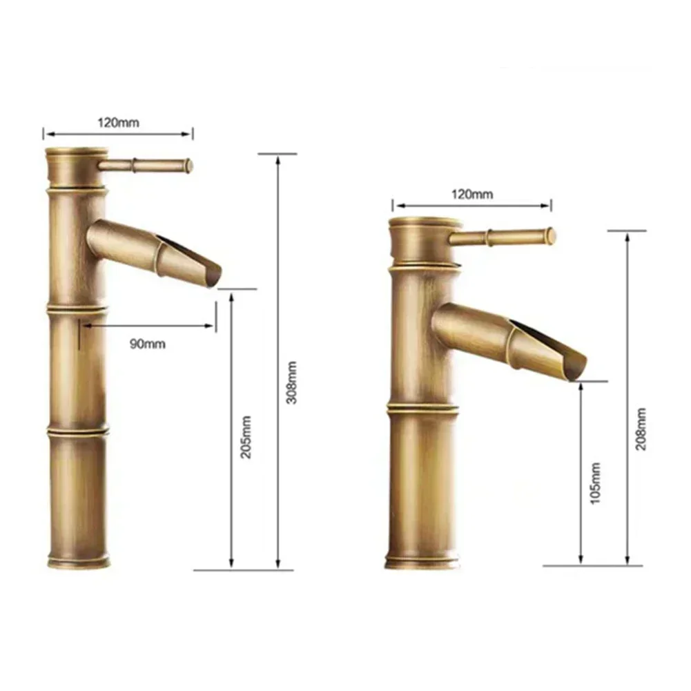 

Античный латунный смеситель для ванной комнаты, смеситель для раковины с горячей и холодной водой, бамбуковая форма, смеситель для раковины с одной ручкой Torneiras Do Banheiro