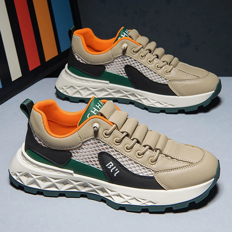 

2026 New Mens Thin Mesh Breathable Casual Shoes High Quality Platform Sneakers Fashionable Soft Sole Men's Shoes Tenis Masculino
