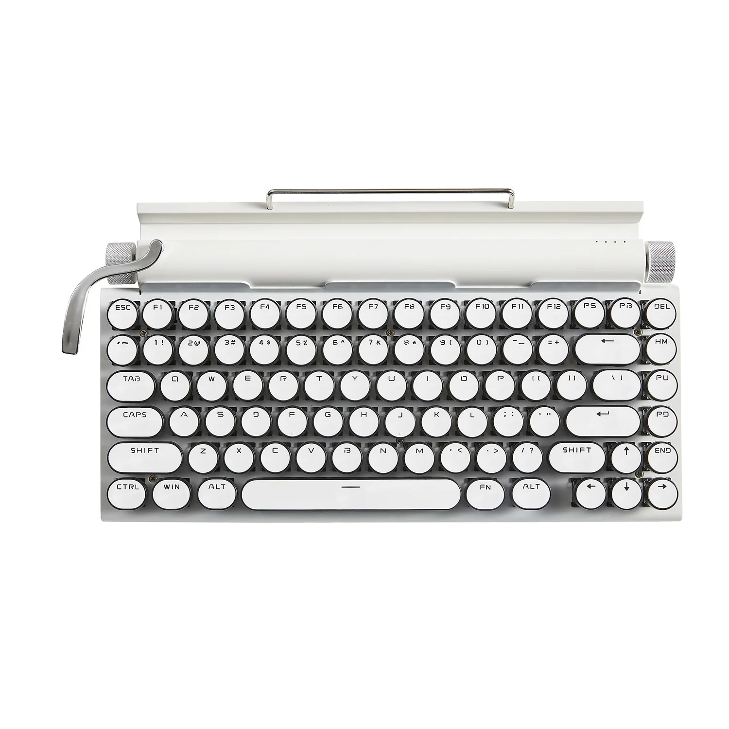 Винтажная пишущая машинка, механическая клавиатура, Bluetooth, беспроводной планшет, ноутбук, металлическая круглая крышка