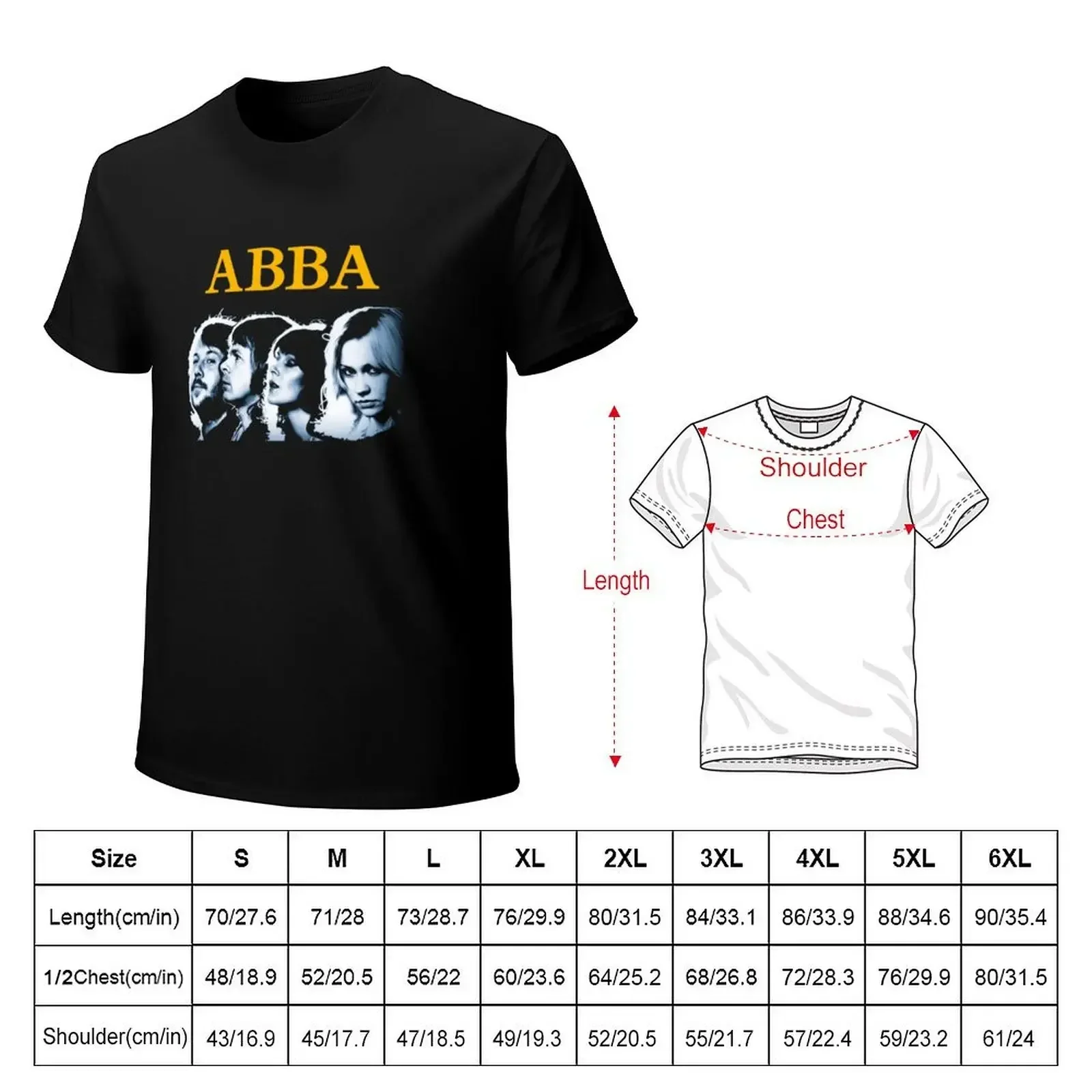 ABBAs VINTAGE T-shirt sports fans boys whites korean fashion t shirts for men