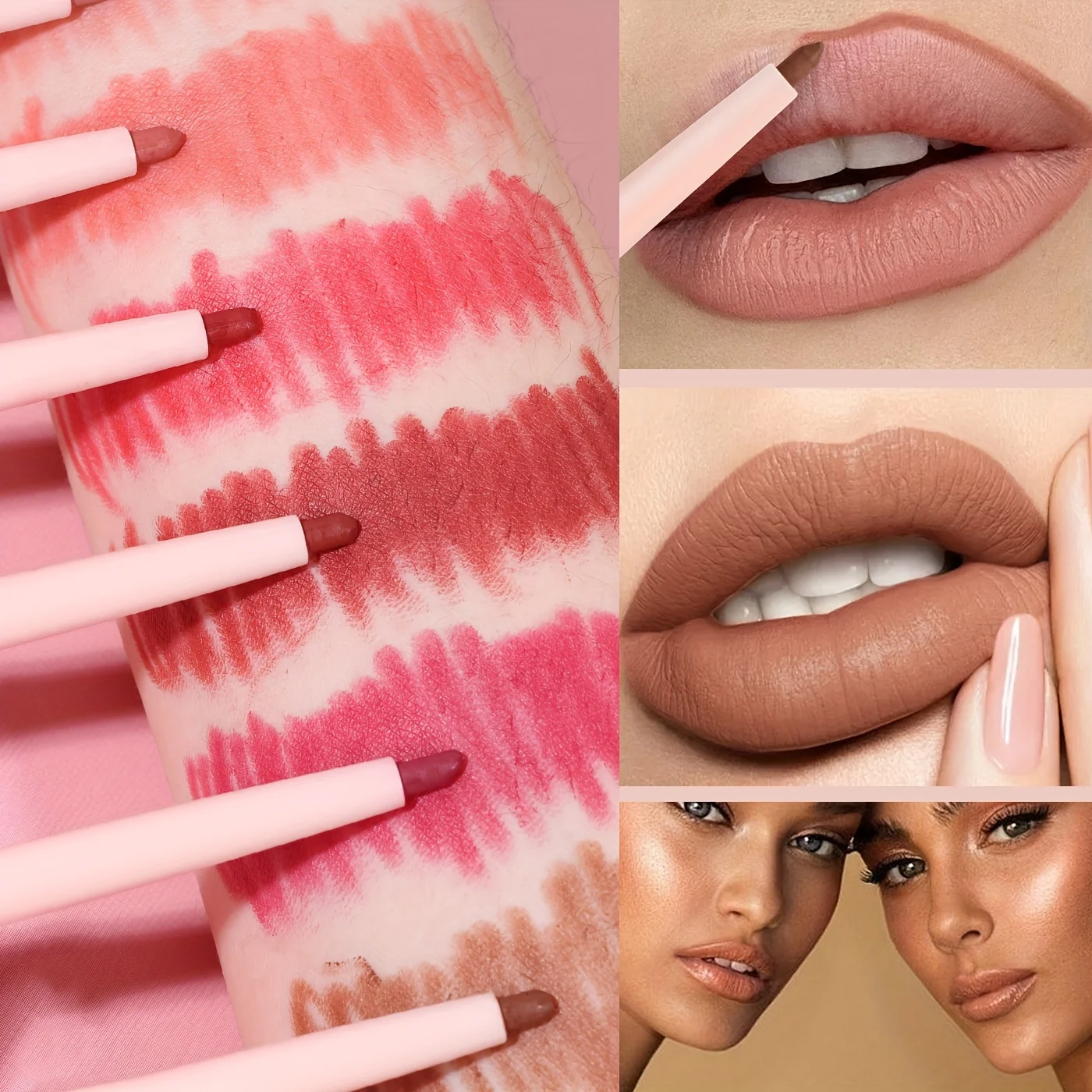 6 Colors Lip Liner Pencil Matte Waterproof Non-Stick Cup Lipstick Long Lasting Sexy Red Brown Lip Liner Makeup Lip Contouring