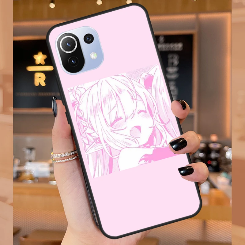 Pink Kawaii Anime Loli Case For Xiaomi 12 13 Lite 12T 11T Pro 12X Cover For POCO X3 X5 F5 Pro X4 F4 GT C40 M5s F3