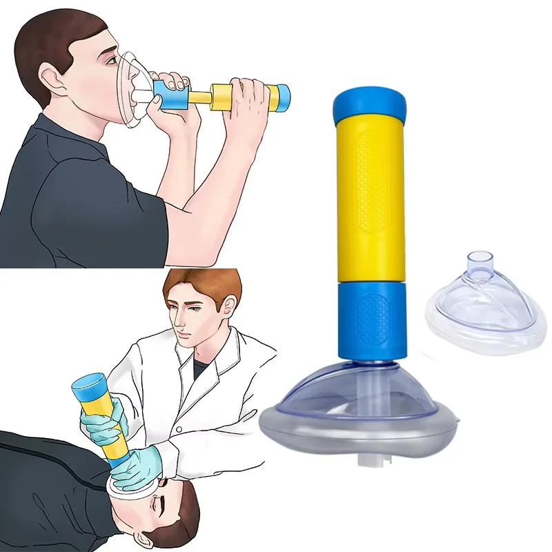 Tragbare Anti-Erstickungs-Rettungsmaske, nicht wiederbelebendes Gerät, Erste-Hilfe-Sauggerät für Erwachsene und Kinder, 2 Größen, Heim-CPR-Inhalator