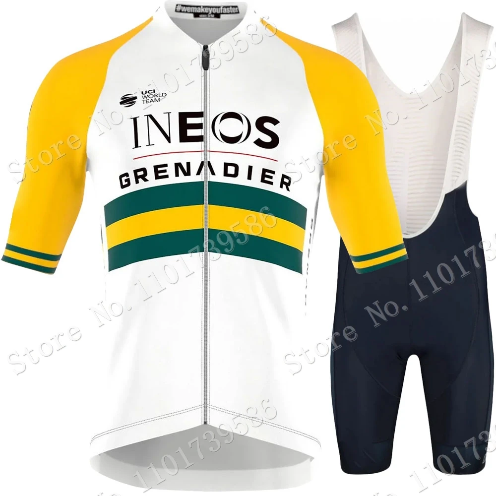 Australia Ineos Grenadier Team 2023 Cycling Jersey Set Champion Mens Clothing Bike Shirts Suit Bicycle Bib Shorts MTB Wear Ropa