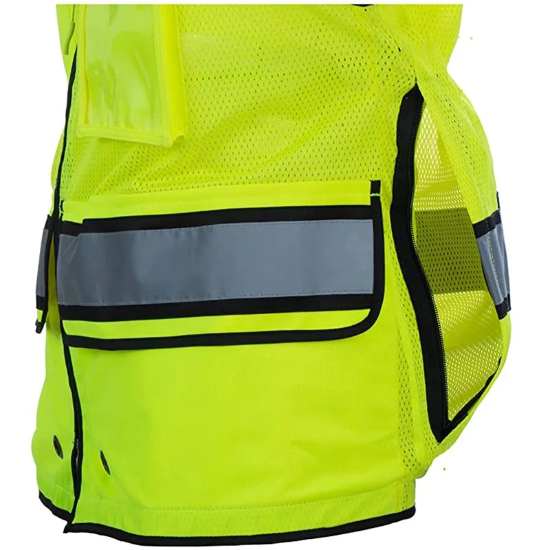 High Visibility Safety Vest Multi Pockets Reflective Mesh Breathable Workwear ANSI/ISEA Standards