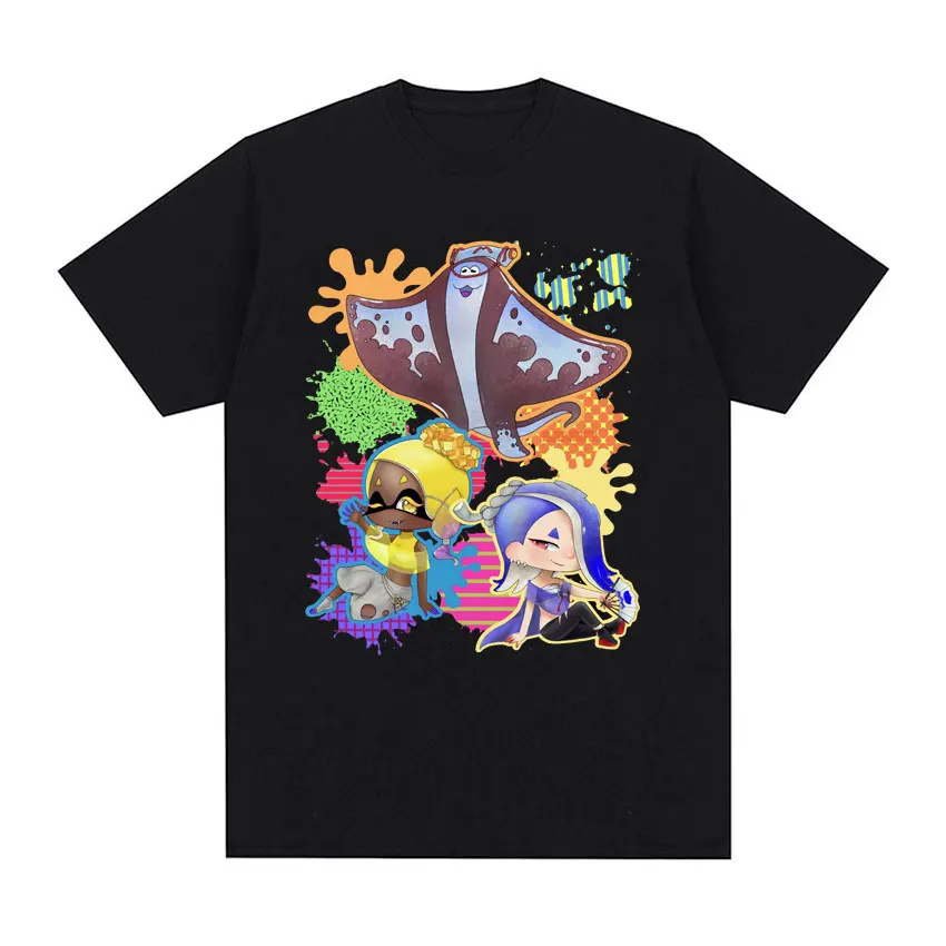 Cartoon Splatoon T Shirts Women Japanese Streetwear Graphic Summer T Shirt Men's Fashion Casual 100% Cotton Short Sleeve T-shirt