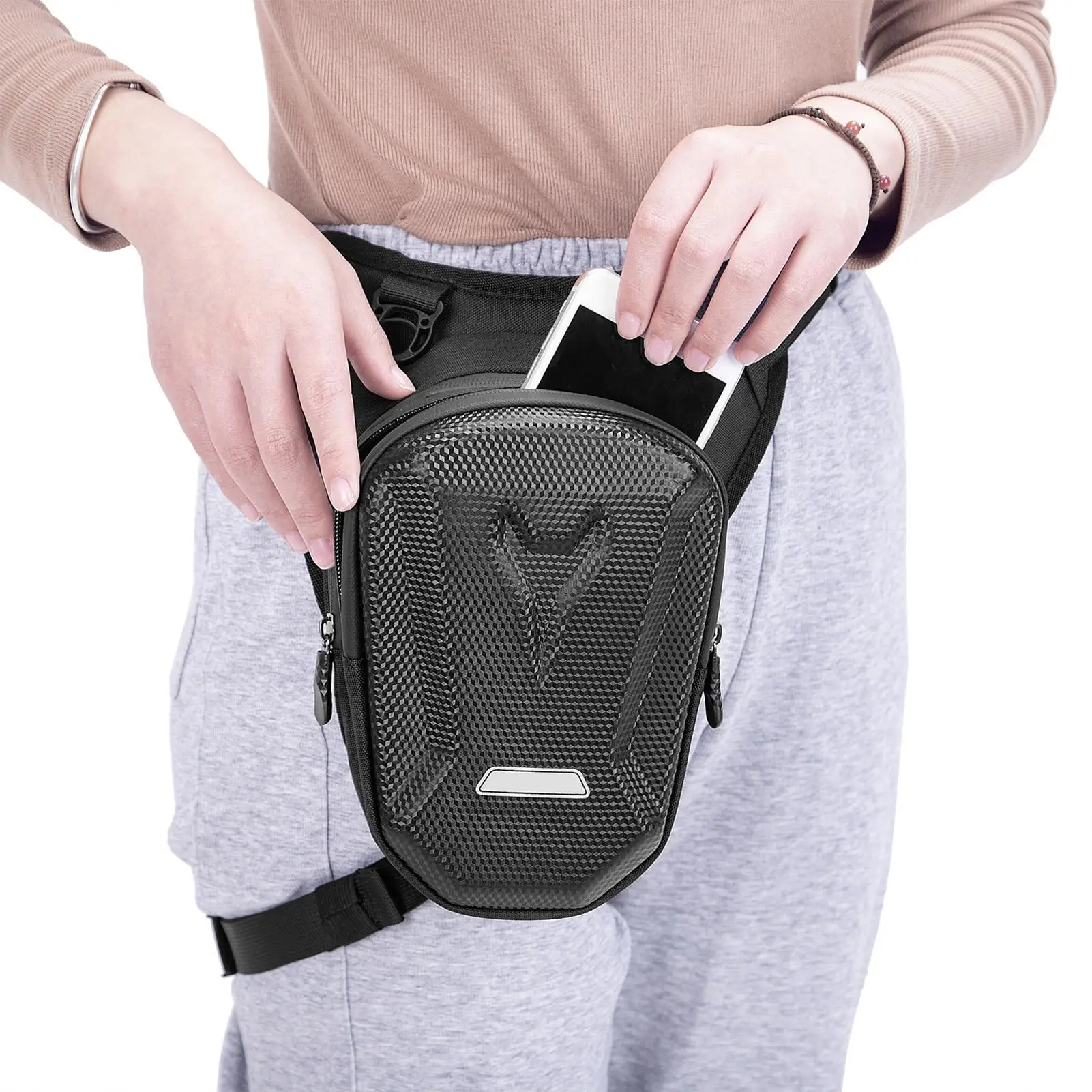 Motorcycle Leg Bag With Detachable Shoulder Strap Adjustable Shoulder Thigh Bags Waterproof For Cycling Hiking Travel