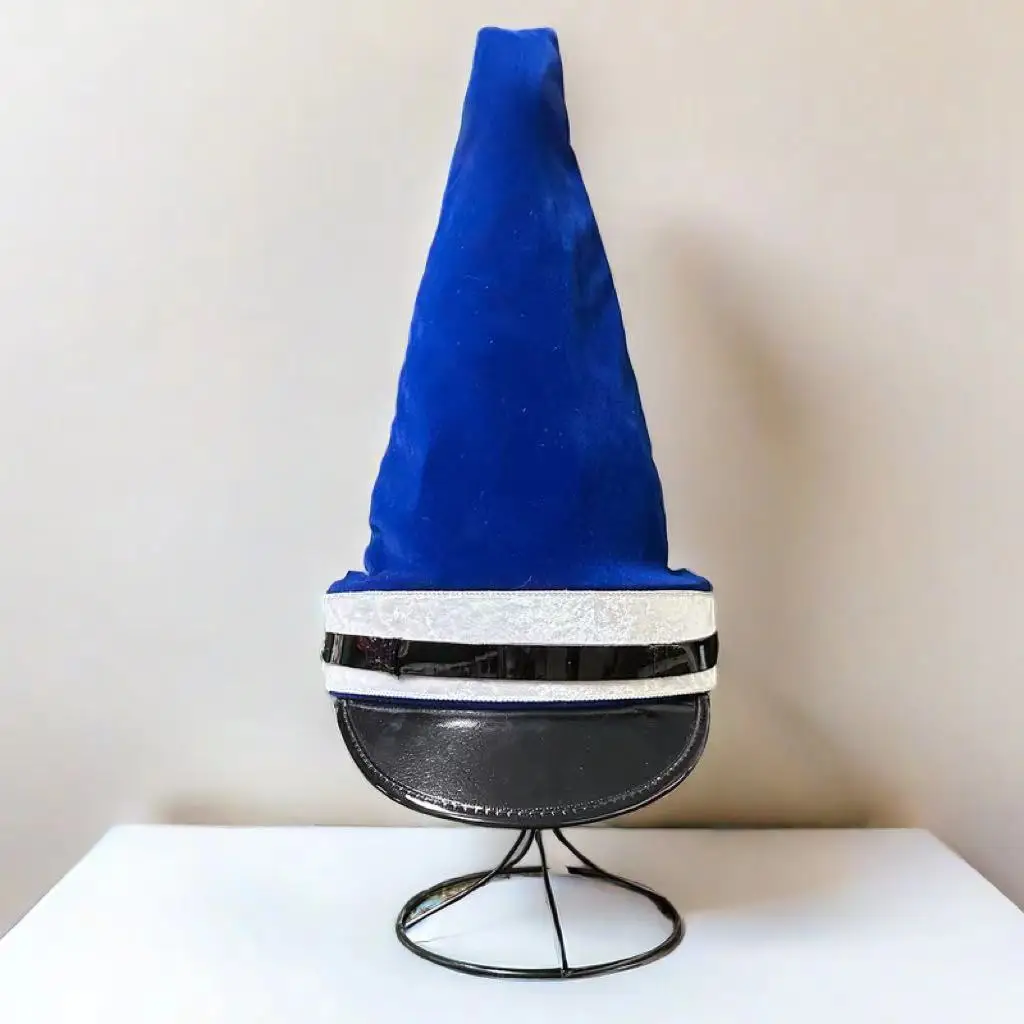 A blue corduroy brim warm fashion Christmas hat for Christmas, Burning Man, Halloween, bachelorette party