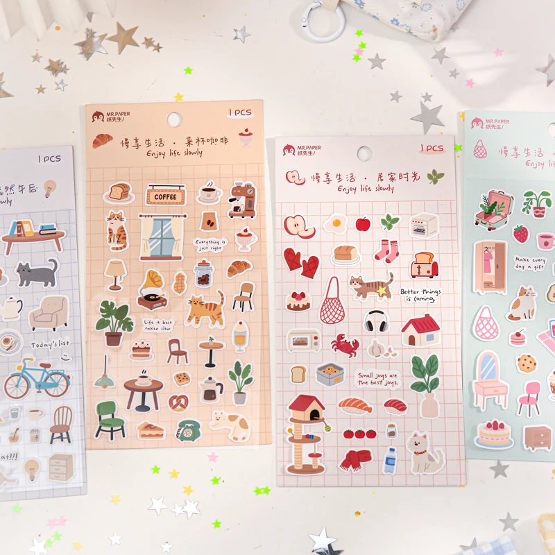 Cute INS Style Home Garden Things Sticker for Scrapbooking Junk Journal Decoration Flower Plant Themed Stationery Supplies