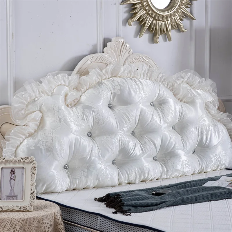 Korean Style Country Princess Bed Head Large Backrest Soft Bed Head Pillow Double Long Pillow with Core  Pillow