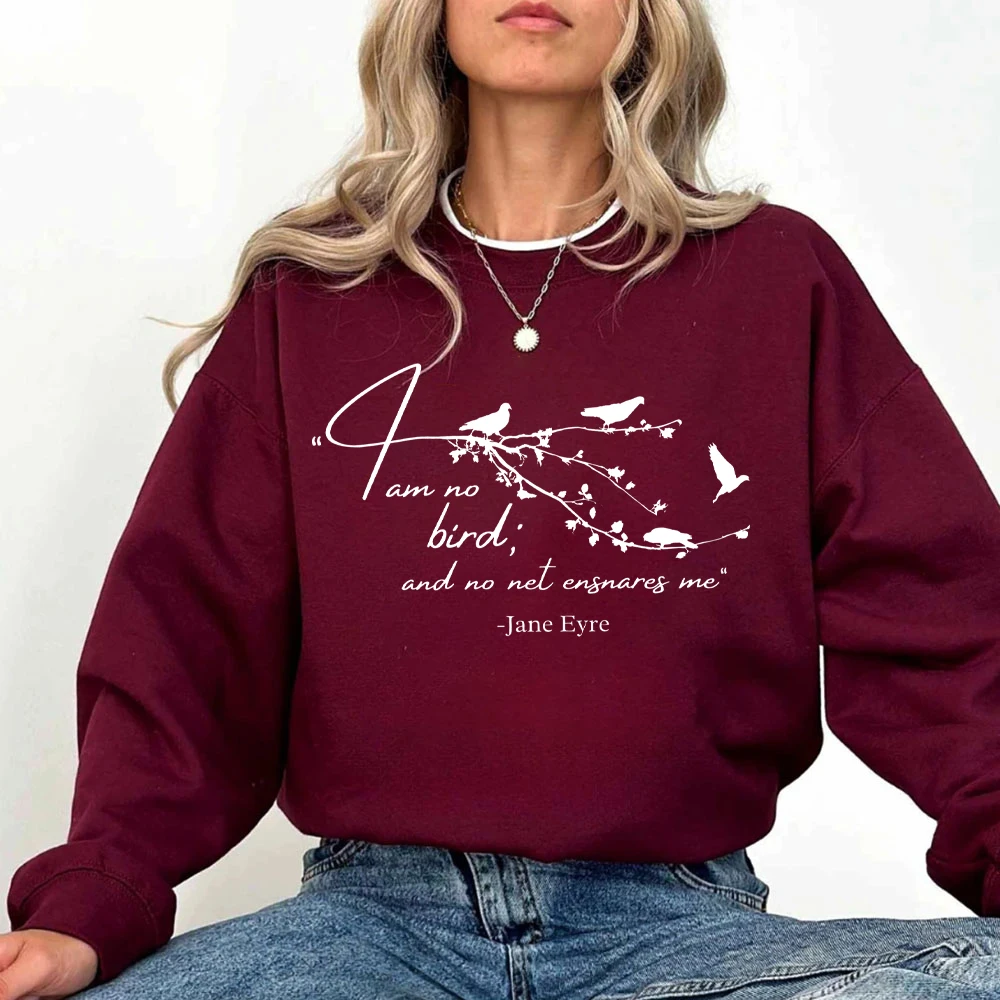 I Am No Bird and No Net Ensnares Me Womens Clothing with Birds on Branch Women Clothes Jane Eyre Book Womens Clothes Bird Hoodie