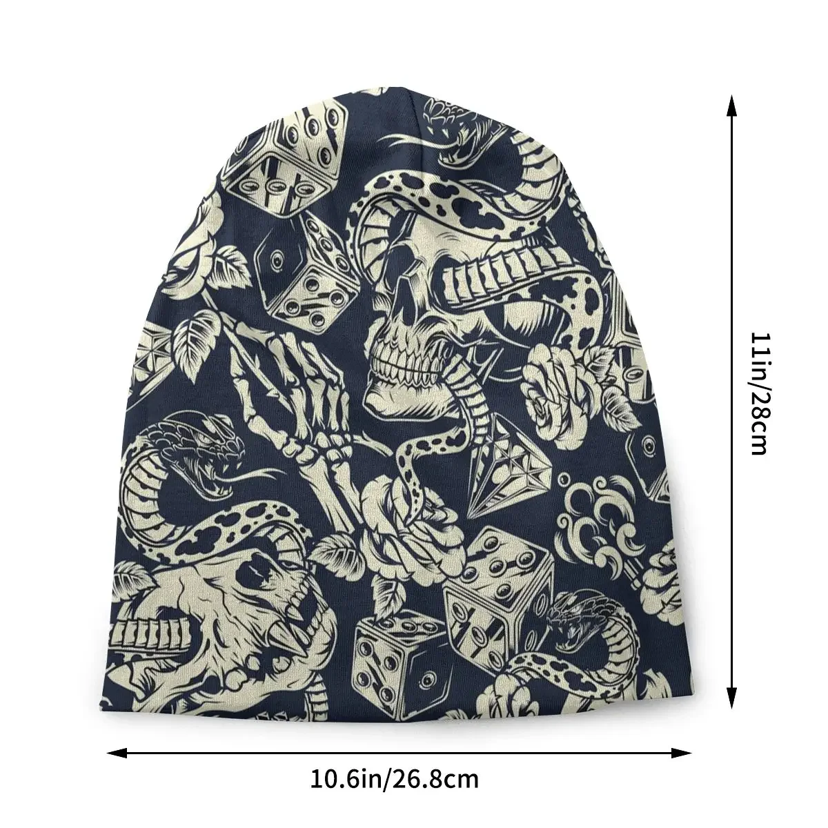 Skull Skeleton Skullies Beanies Caps Vintage Tattoos Pattern Thin Hat Sport Sports Bonnet Hats for Men Women