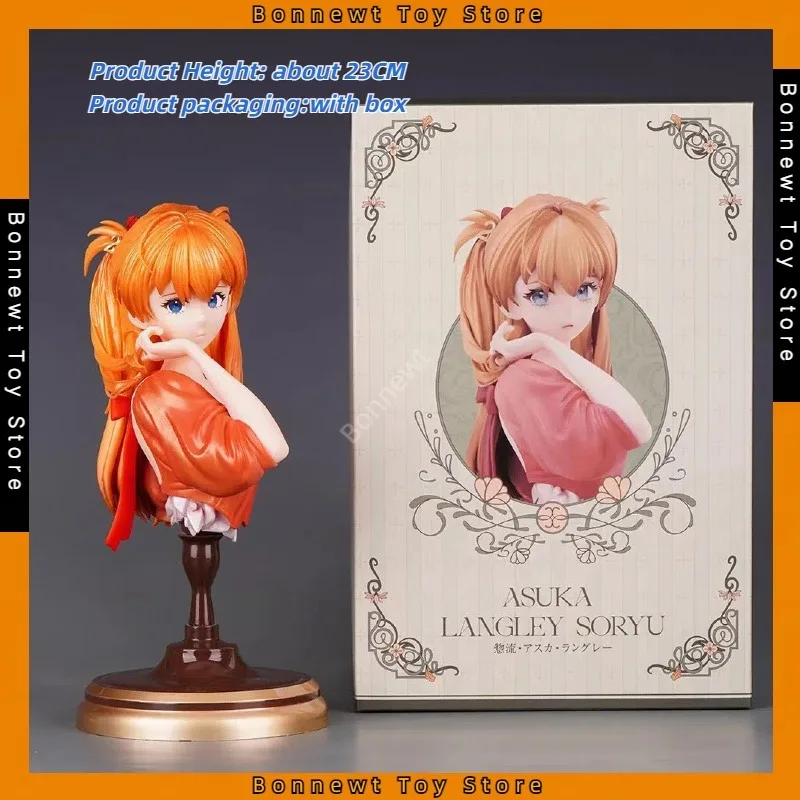 

23cm Neon Genesis Evangelion Asuka Bust 3D EVA Review Asuka Figure GK Ornament Gift Figure For Friends gifts