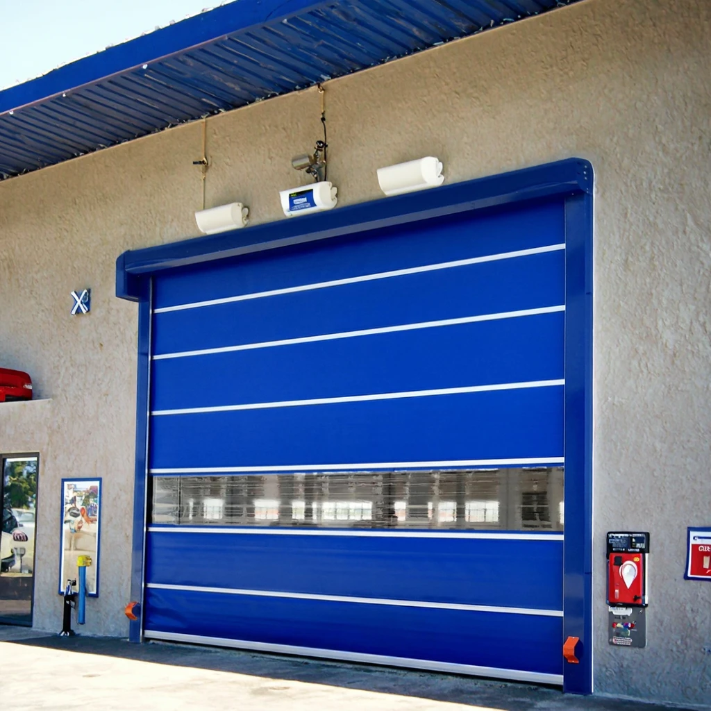 Large Size Industrial PVC Fabric High Speed Doors for Workshop and Factory Use Waterproof and Foldable Opening Method