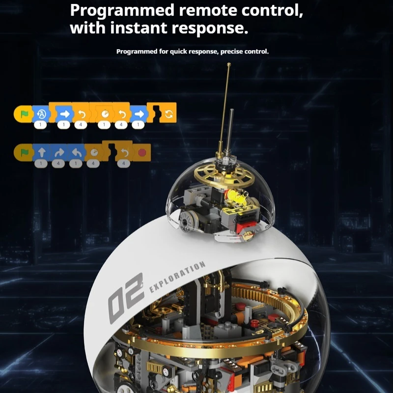 Remote Control Programming Robot Sphere 2026 New Electric Building Block Toy App Controlled For Boys Kids Birthday New Year Gift