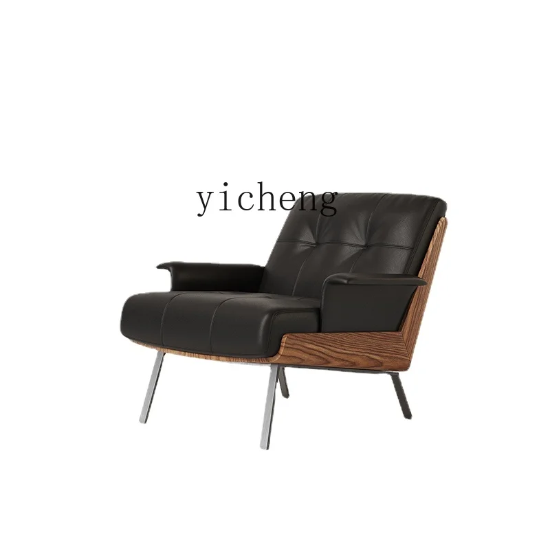 YY  Style Light Luxury Single-Seat Sofa Chair Villa Leather Minimalist Backrest Leisure Chair