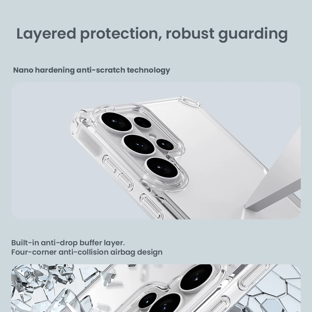 Nillkin for Samsung Galaxy S26 Ultra S26 Plus S25 Ultra S24 Ultra S23 Ultra TPU + PC Silicone Soft Transparent Phone Case